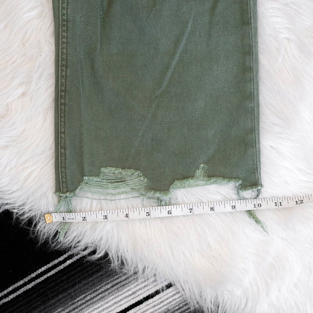 VERVET BY FLYING MONKEY Olive Green Flare Wide Leg Jeans - Picture 8 of 11